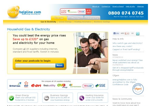 energy helpline website