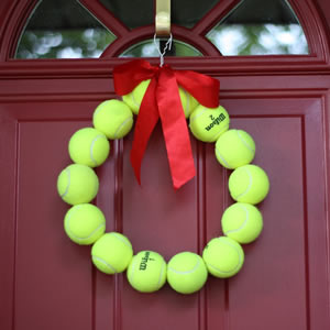 Tennis Ball Door Wreath